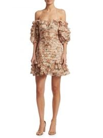 Zimmermann Painted Heart Folds Ruffle Dress at Saks Fifth Avenue